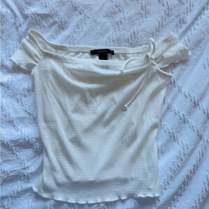 Forever 21 Cream Off-Shoulder Blouse